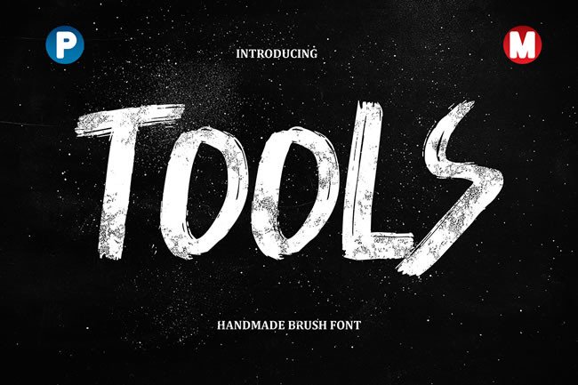 Tools: A Handmade Brush Typeface for Creative Design